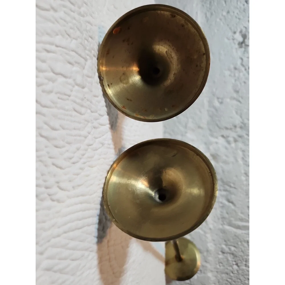 Pair of  Vintage Jarvie Style Brass Candlestick Holders 10.5